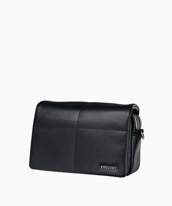 Czarna torebka damska crossbody na szerokim pasku