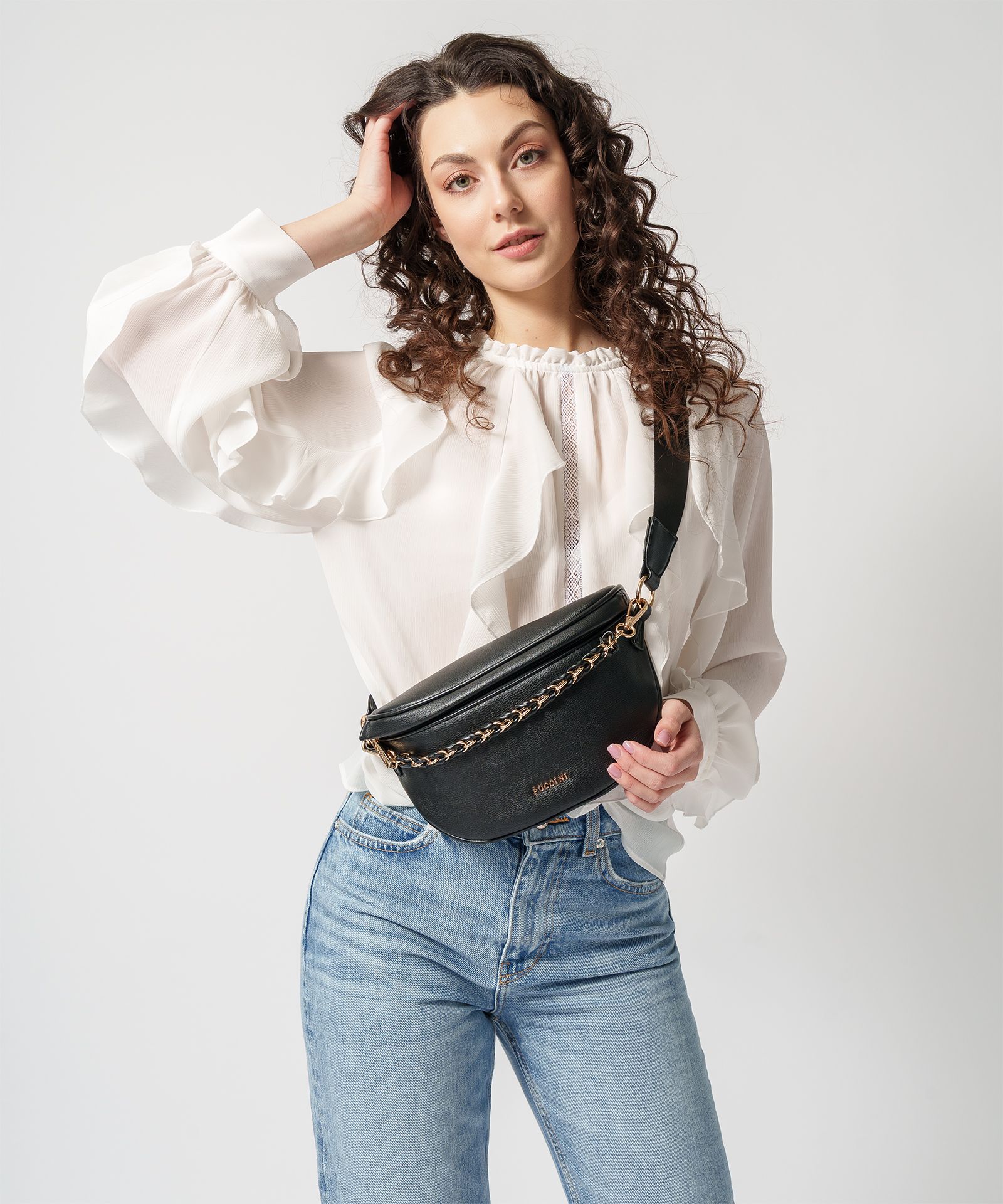 Elegancka duża nerka damska – czarna