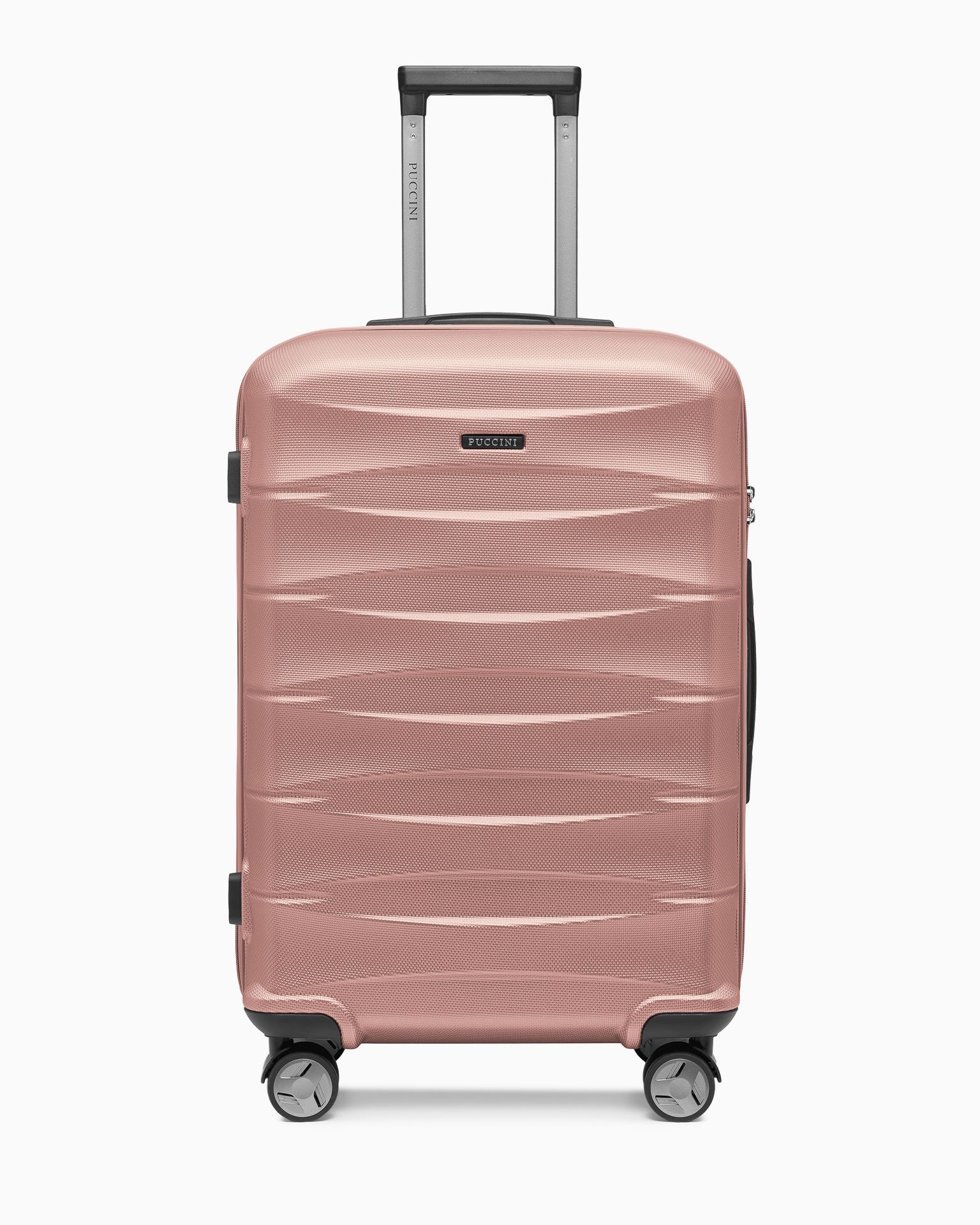 Walizka średnia z ABS twarda rose gold