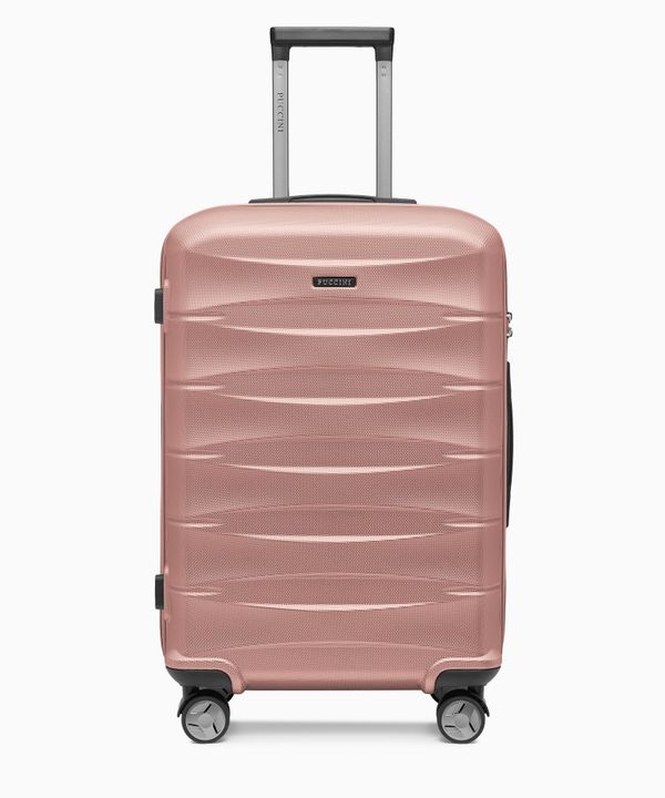 Walizka średnia z ABS twarda rose gold