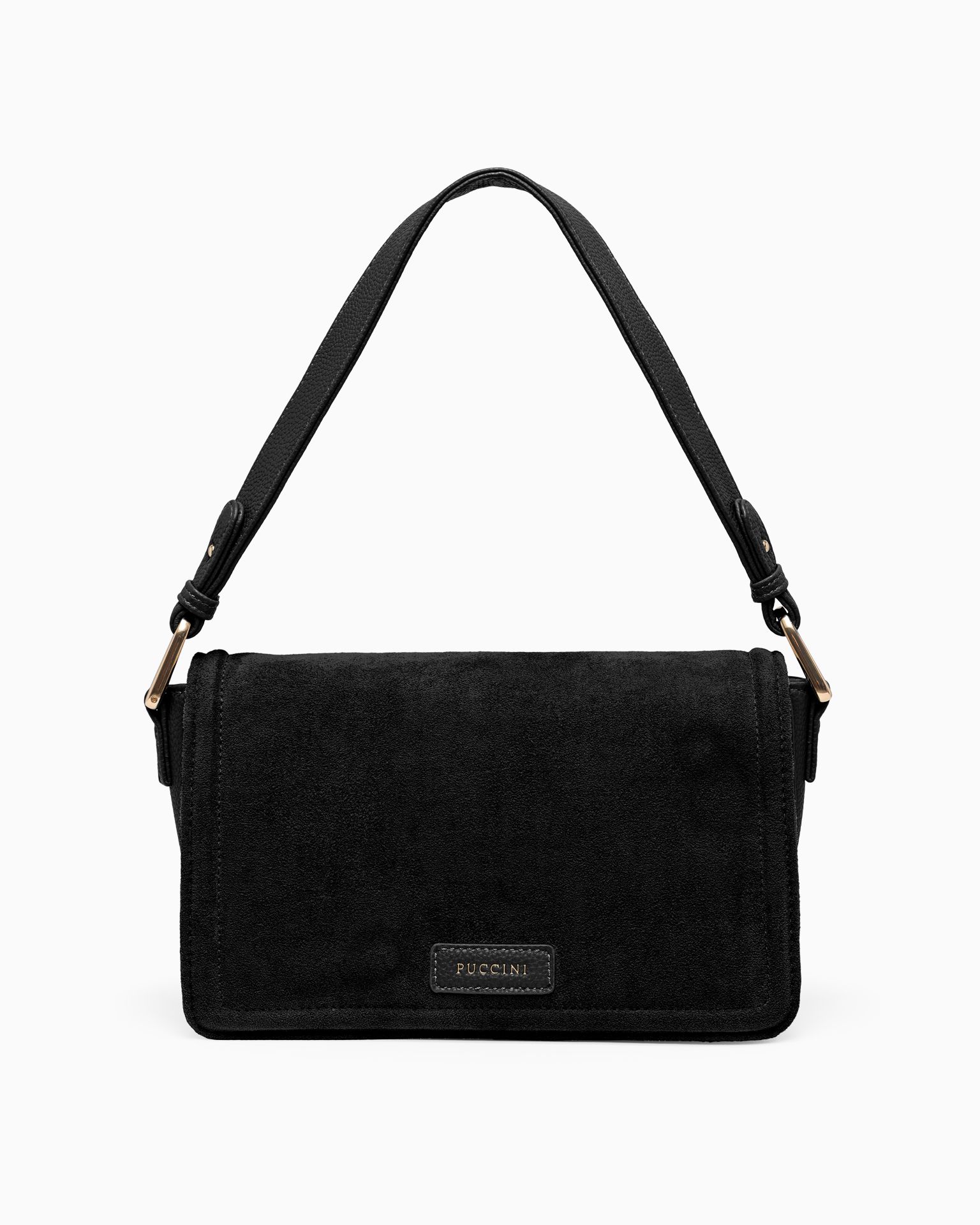 Torebka damska crossbody z ekologicznego zamszu czarna