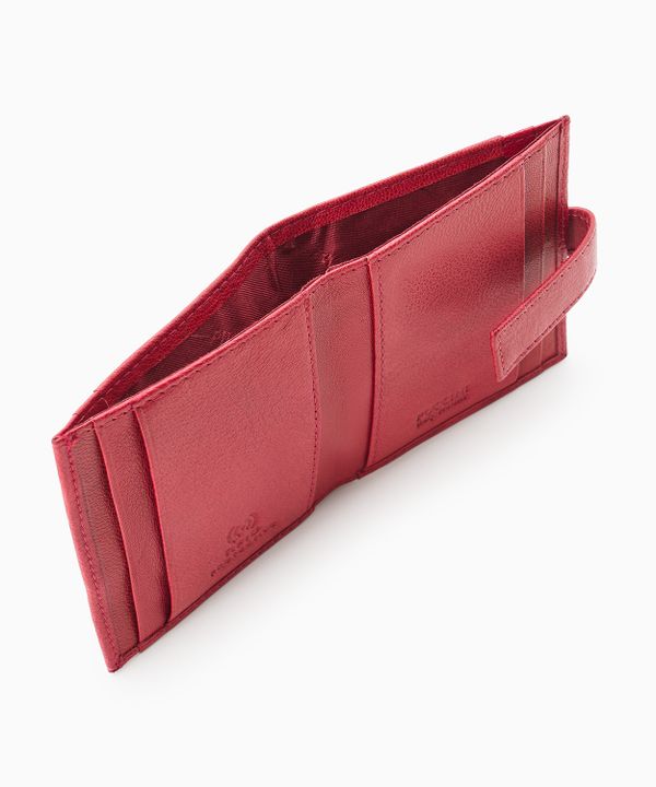 Czerwone etui na karty ze skóry naturalnej