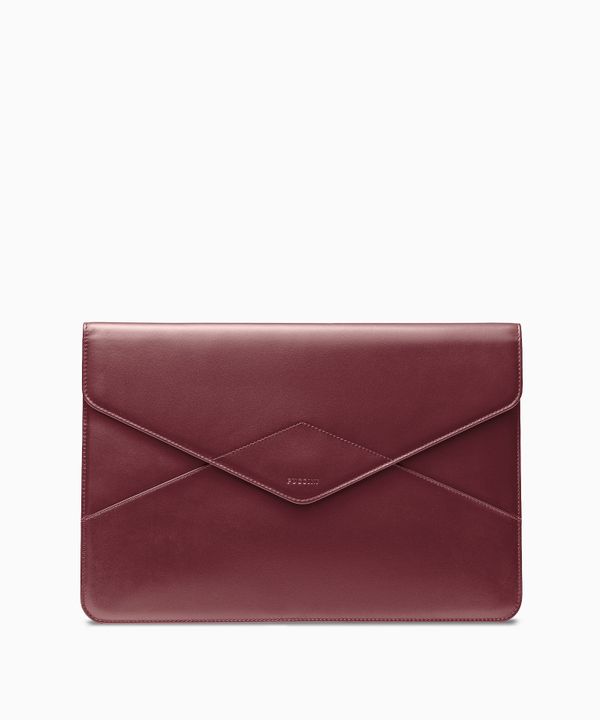 Etui na laptopa 13 cali ze skóry naturalnej bordowe