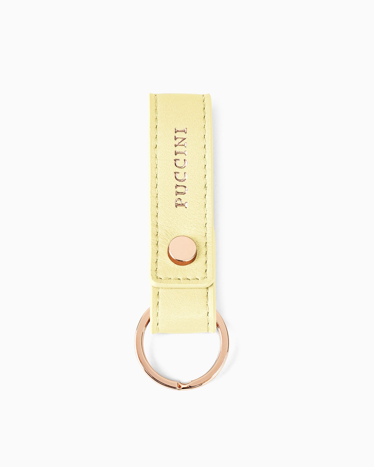Skórzany brelok do kluczy żółty