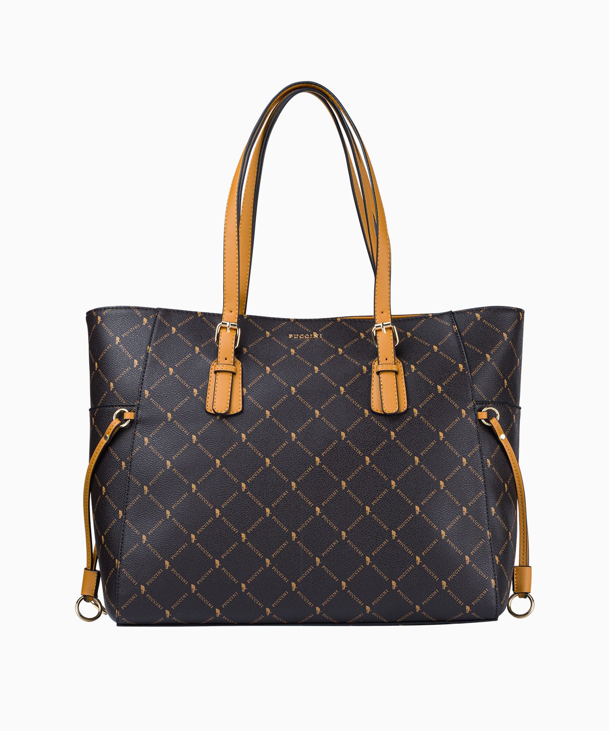 Damska torebka typu shopper z regulowanym uchwytem logowana