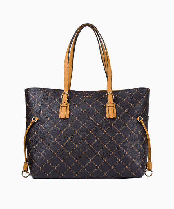 Damska torebka typu shopper z regulowanym uchwytem logowana