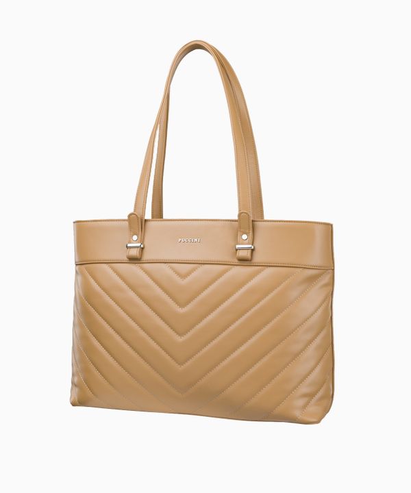 Elegancka shopperka z ukośnym pikowaniem
