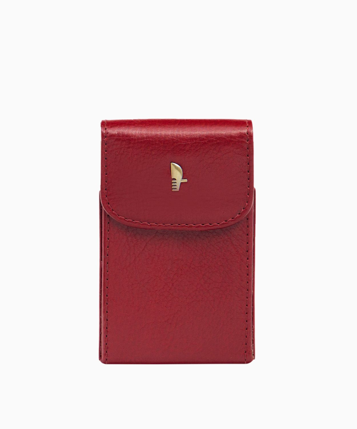 Czerwone eleganckie skórzane etui na karty i wizytówki 